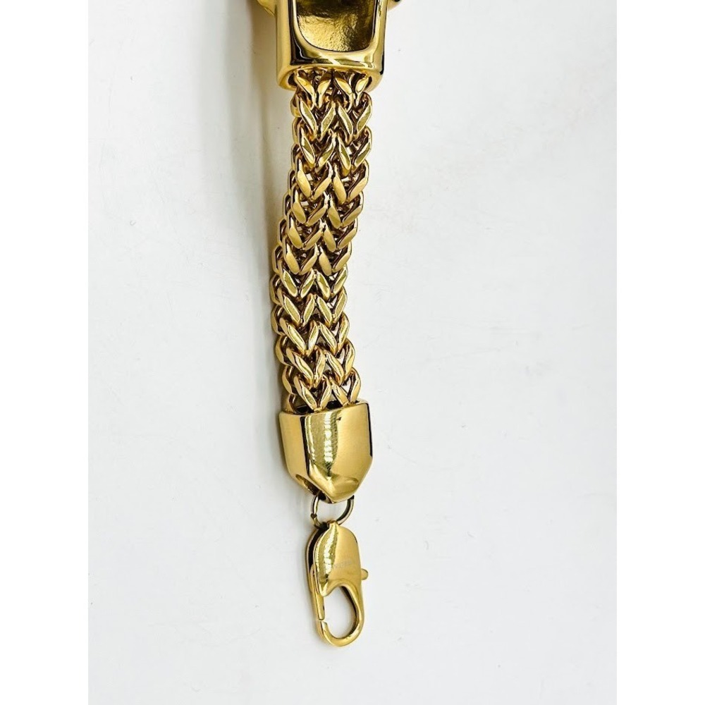 Luxury Gold Lion Head Chain Bracelet Heavy Statement Unisex 8.5" Designer Style - Picture 13 of 14
